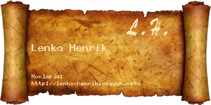 Lenko Henrik névjegykártya